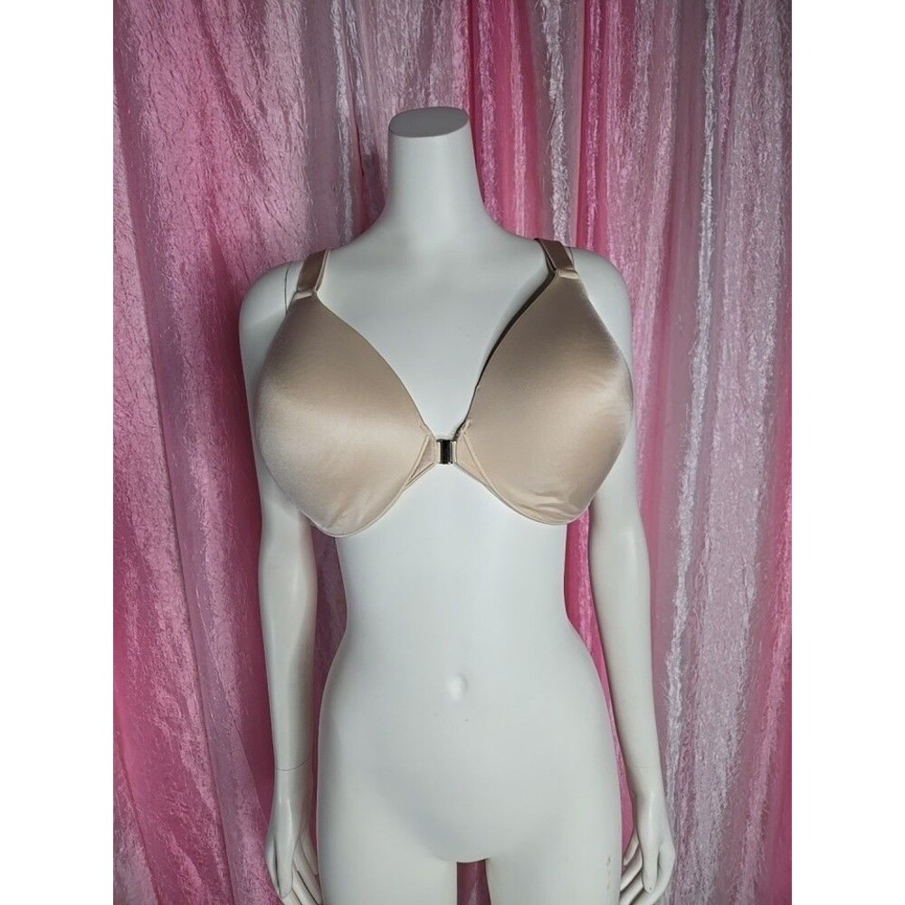 Soma Vanishing Back Full Coverage Front Closure Soft Tan Bra Size 38G